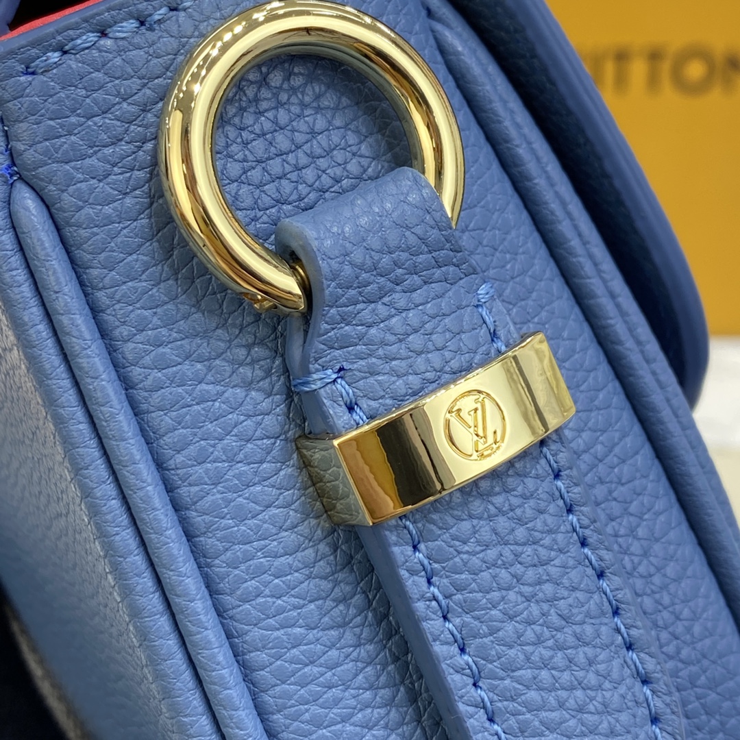 Louis Vuitton LV PONT 9 SOFT PM Grained Leather Shoudler Bag M58964 Blue